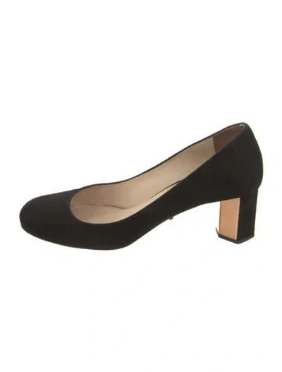 Pre-owned Prada Suede Pumps In Black