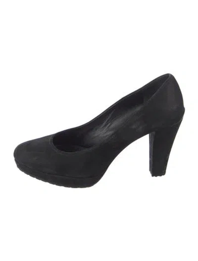 Pre-owned Prada Suede Pumps In Black