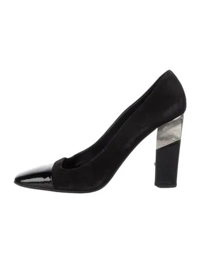 Pre-owned Prada Suede Pumps In Black