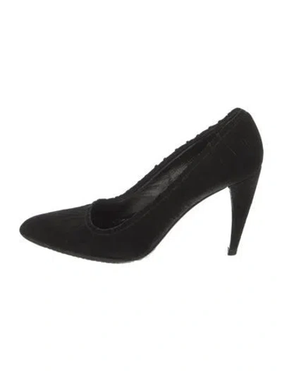 Pre-owned Prada Suede Pumps In Black