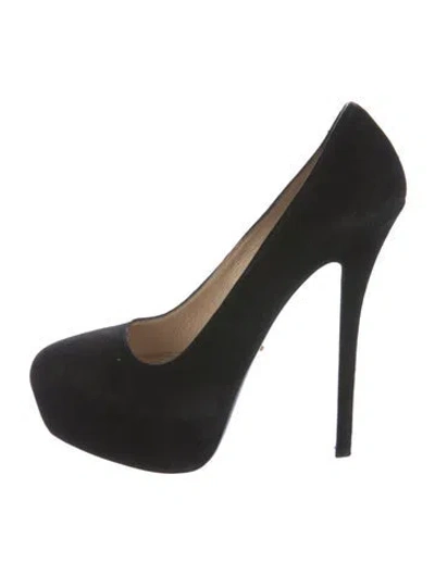 Pre-owned Prada Suede Pumps In Black