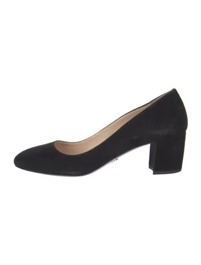 Pre-owned Prada Suede Pumps In Black