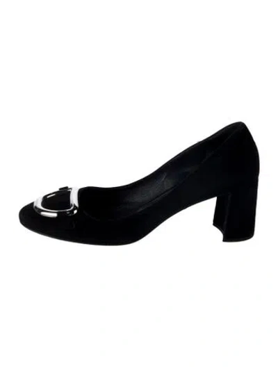 Pre-owned Prada Suede Pumps In Black