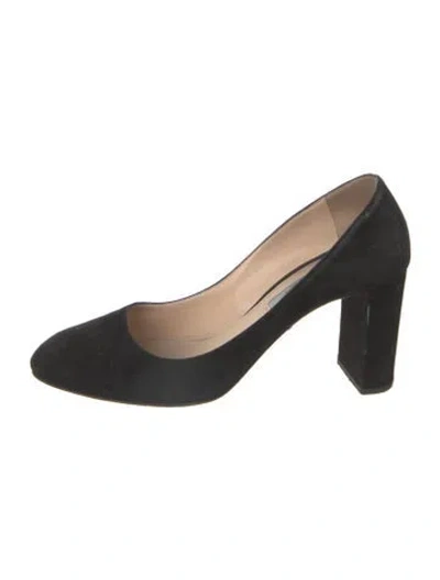 Pre-owned Prada Suede Pumps In Black