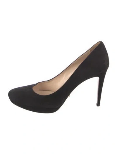 Pre-owned Prada Suede Pumps In Black