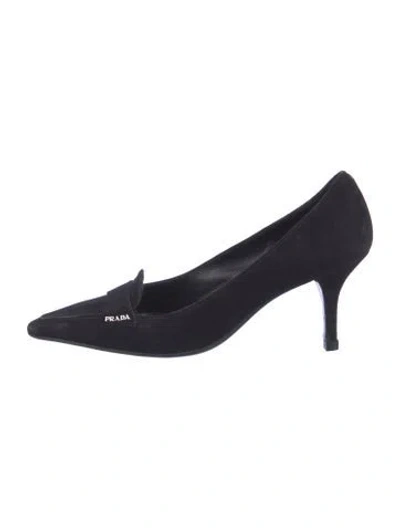 Pre-owned Prada Suede Pumps In Black