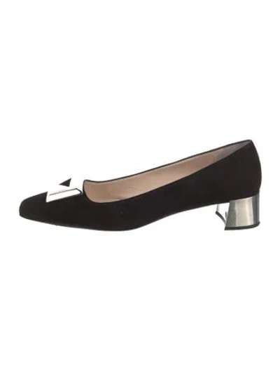 Pre-owned Prada Suede Pumps In Black