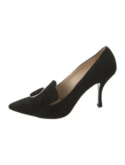 Pre-owned Prada Suede Pumps In Black