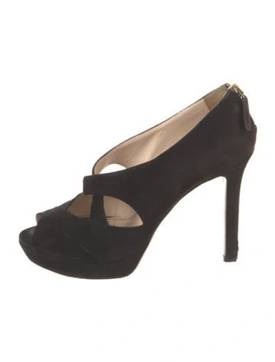 Pre-owned Prada Suede Pumps In Black