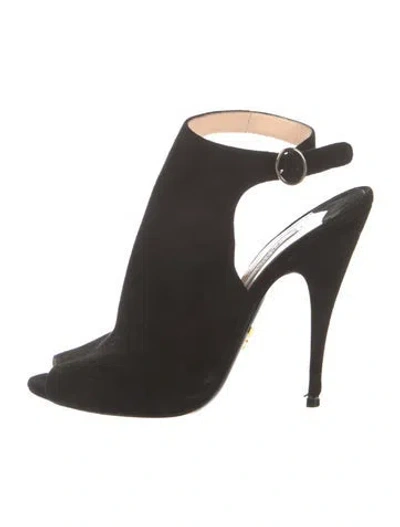 Pre-owned Prada Suede Pumps In Black