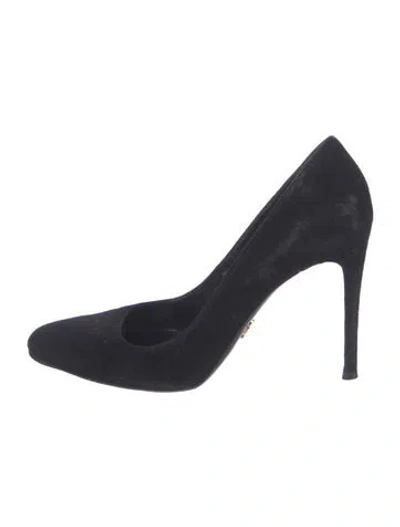 Pre-owned Prada Suede Pumps In Black