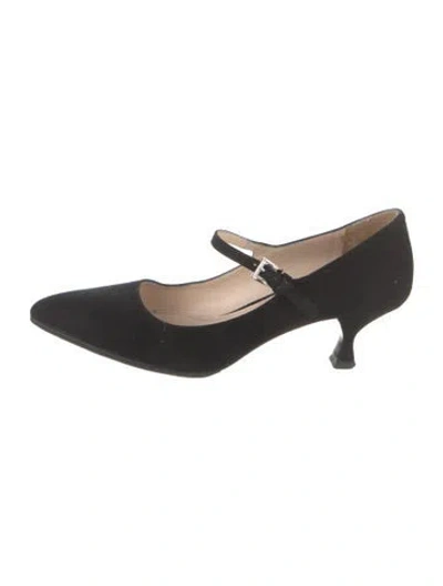 Pre-owned Prada Suede Pumps In Black
