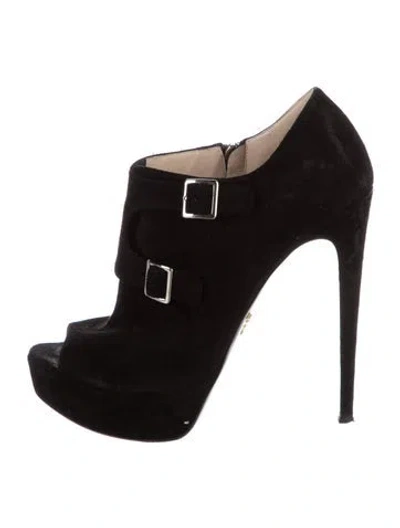 Pre-owned Prada Suede Pumps In Black