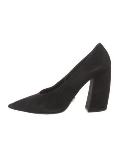 Pre-owned Prada Suede Pumps In Black