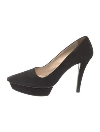 Pre-owned Prada Suede Pumps In Black