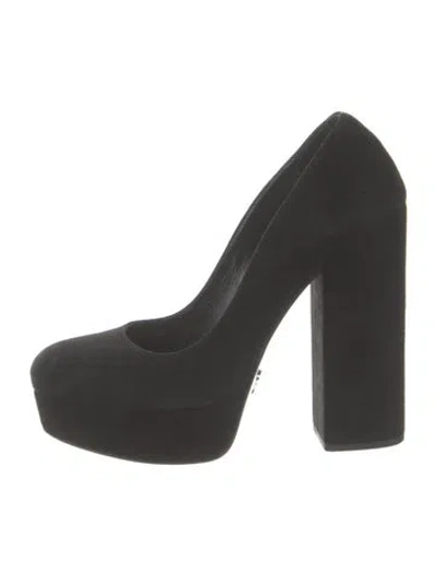 Pre-owned Prada Suede Pumps In Black