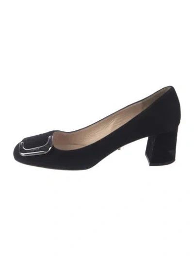 Pre-owned Prada Suede Pumps In Black