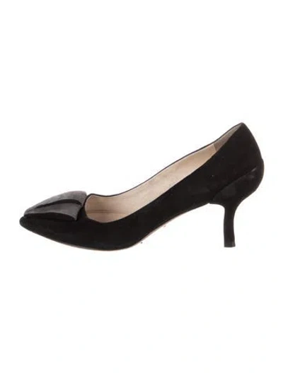 Pre-owned Prada Suede Pumps In Black/grey