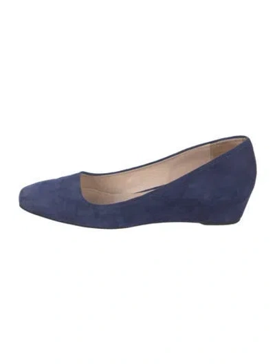 Pre-owned Prada Suede Pumps In Blue