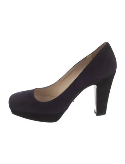 Pre-owned Prada Suede Pumps In Blue