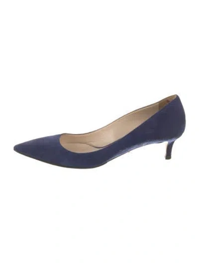 Pre-owned Prada Suede Pumps In Blue