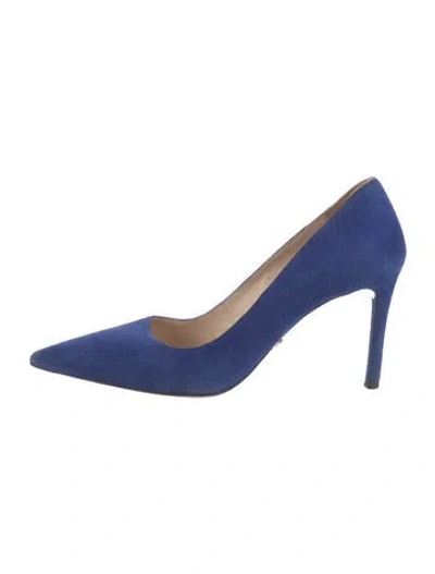 Pre-owned Prada Suede Pumps In Blue