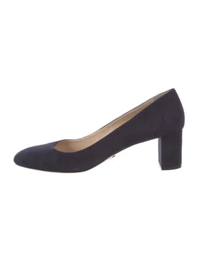 Pre-owned Prada Suede Pumps In Blue