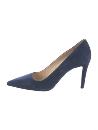 Pre-owned Prada Suede Pumps In Blue