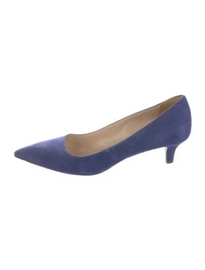Pre-owned Prada Suede Pumps In Blue