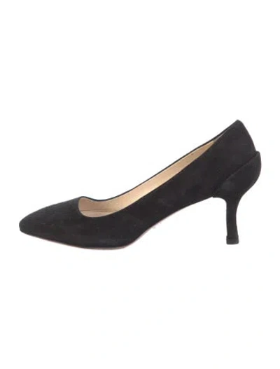 Pre-owned Prada Suede Pumps In Blue