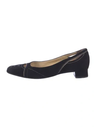 Pre-owned Prada Suede Pumps In Blue
