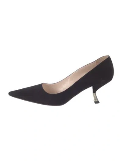 Pre-owned Prada Suede Pumps In Blue