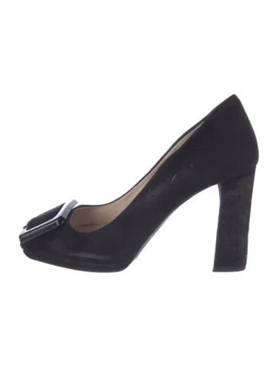 Pre-owned Prada Suede Pumps In Blue