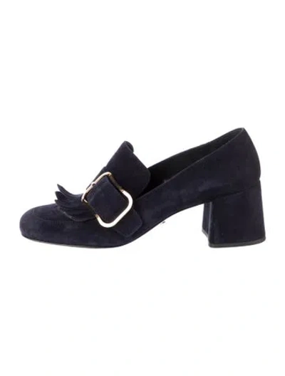 Pre-owned Prada Suede Pumps In Blue