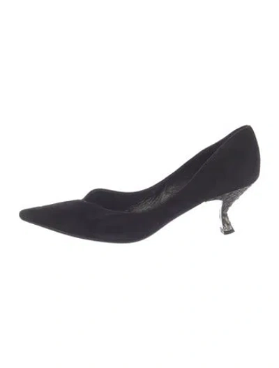 Pre-owned Prada Suede Pumps In Blue