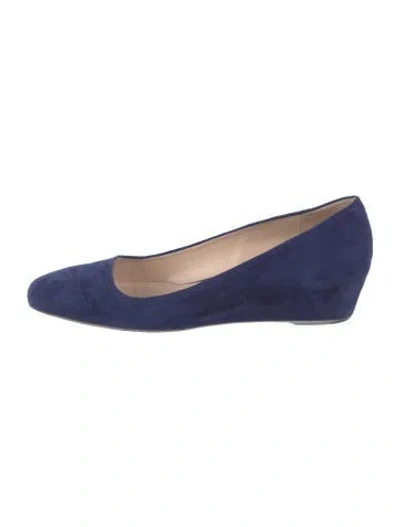 Pre-owned Prada Suede Pumps In Blue