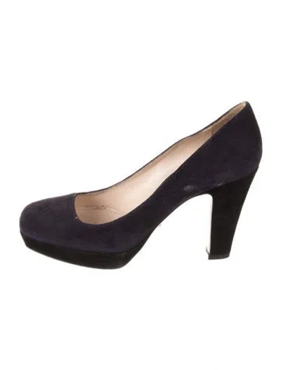 Pre-owned Prada Suede Pumps In Blue