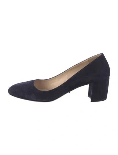 Pre-owned Prada Suede Pumps In Blue