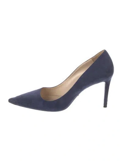Pre-owned Prada Suede Pumps In Blue
