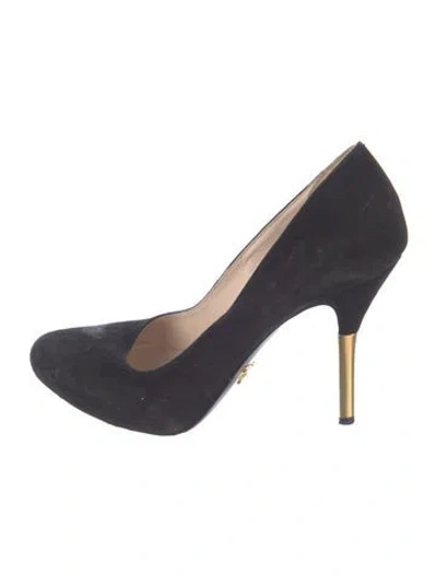 Pre-owned Prada Suede Pumps In Blue