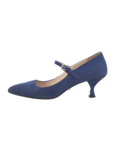 Pre-owned Prada Suede Pumps In Blue