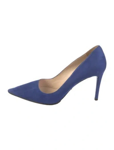 Pre-owned Prada Suede Pumps In Blue