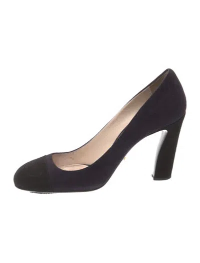 Pre-owned Prada Suede Pumps In Blue