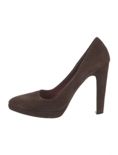 Pre-owned Prada Suede Pumps In Brown