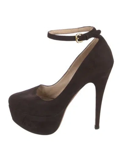 Pre-owned Prada Suede Pumps In Brown