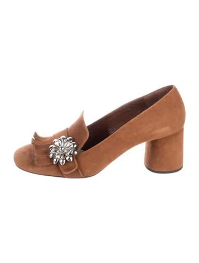 Pre-owned Prada Suede Pumps In Brown