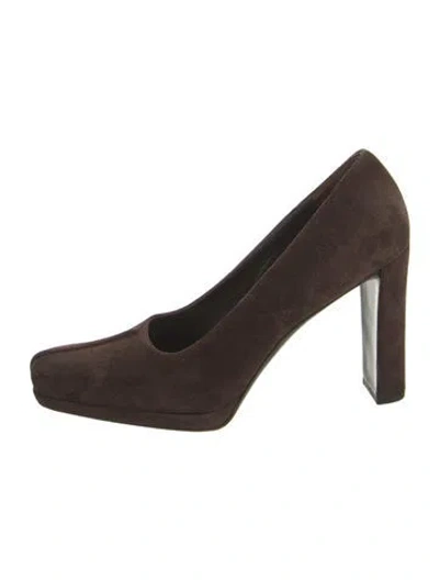 Pre-owned Prada Suede Pumps In Brown