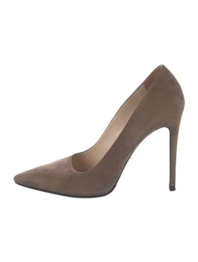 Pre-owned Prada Suede Pumps In Brown
