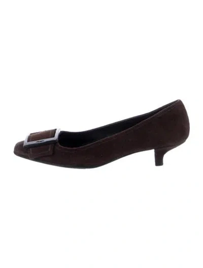 Pre-owned Prada Suede Pumps In Brown