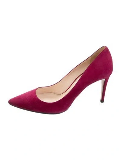 Pre-owned Prada Suede Pumps In Burgundy